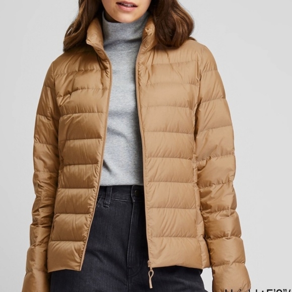Uniqlo Ultra Light Packable Down Jacket Beige Tan - Picture 2 of 7